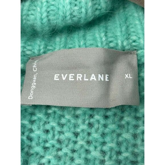 Everlane Women's XL Sweater Mint Green Alpaca & Merino Wool Blend Cable Knit - Picture 3 of 14